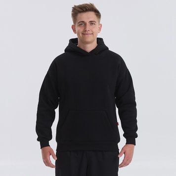 Худі унісекс oversize чорне 712-321-842 фото