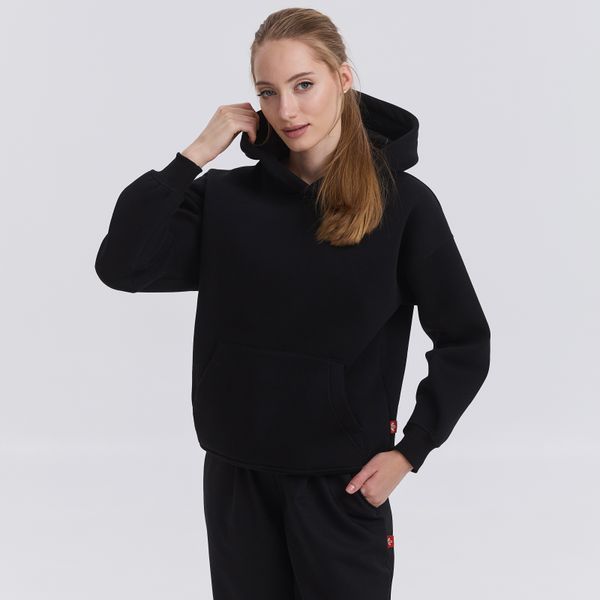 Худі унісекс oversize чорне 712-321-842 фото