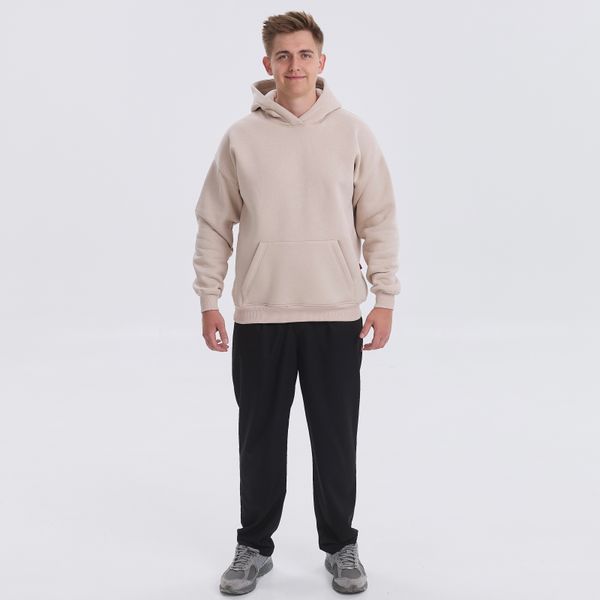 Худі унісекс oversize бежеве 712-454-842 фото